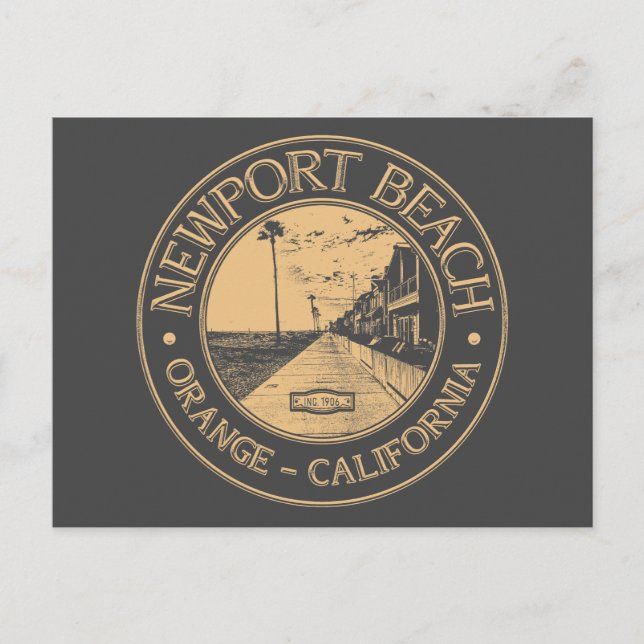 POSTAL NEWPORT BEACH - NARANJA CALIFORNIA (Anverso)