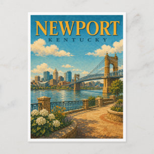 Postal Newport Kentucky Riverfront Skyline GeoSaga