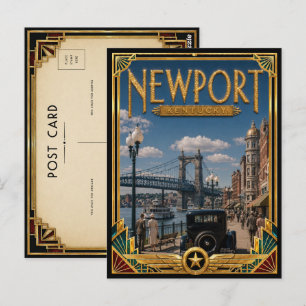 Postal Newport Kentucky Vintage Arte Deco Época Dorada