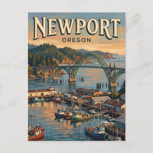 Postal Newport Oregón (Anverso)