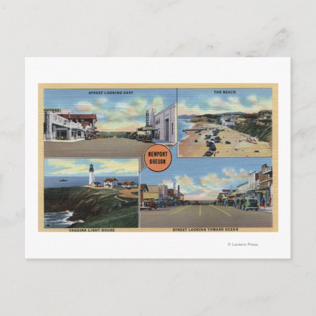 Postal Newport, Oregón - Faro Yaquina, Principal (Anverso)