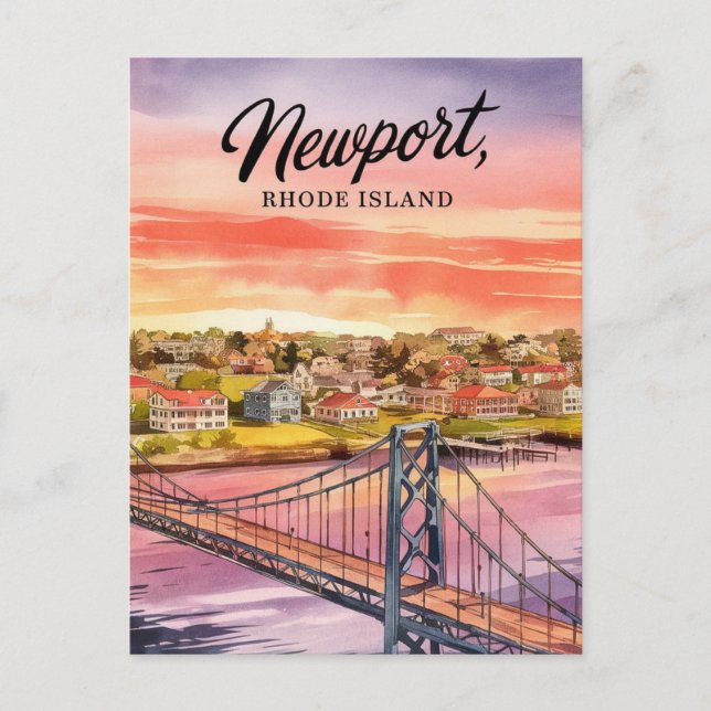 Postal Newport, pintura de Rhode Island (Anverso)