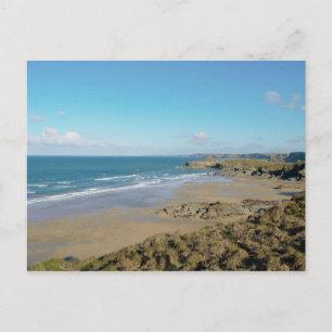 Postal Newquay Bay Beach Cornwall England