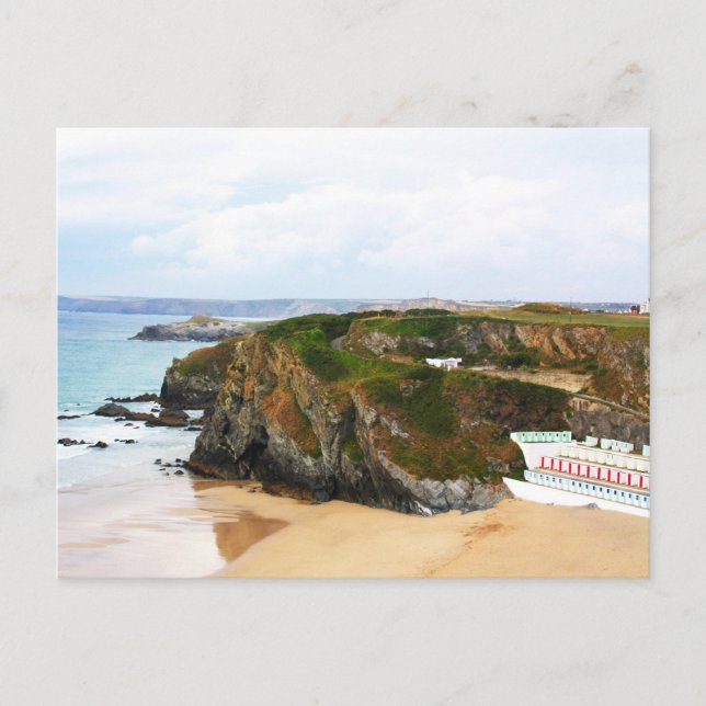 Postal Newquay beach, Reino Unido (Anverso)