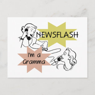 Postal Newsflash Soy camisetas Gramma y regalos