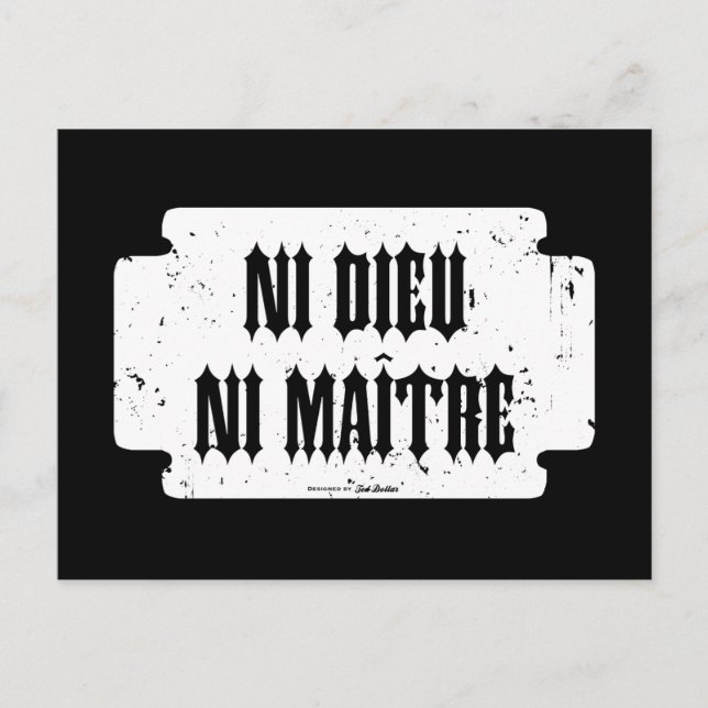 Postal Ni dieu ni maître (Anverso)