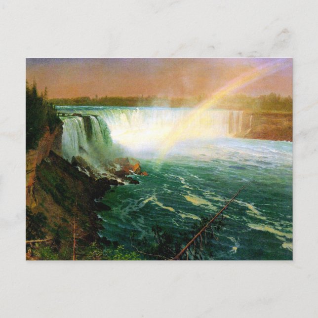 Postal Niagara cae artista de pintura Albert Bierstadt (Anverso)