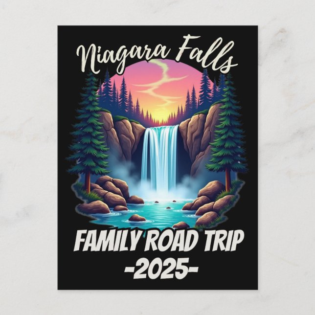 Postal Niagara Cae Viaje por Carretera Familia Viaje Homb (Anverso)