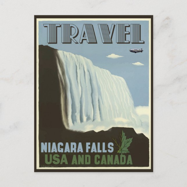 Postal Niagara Falls Vintage Travel Poster (Anverso)