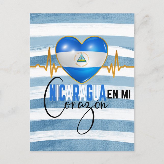 Postal Nicaragua en mi corazón Orgullo nicaragüense (Anverso)