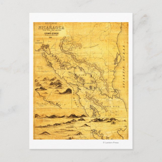 Postal Nicaragua: Mapa PanorámicoNicaragua (Anverso)