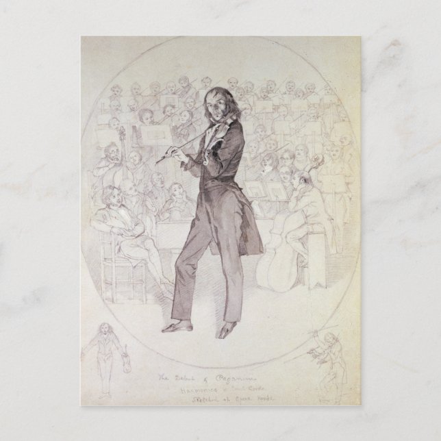 Postal Niccolo Paganini , violinista (Anverso)
