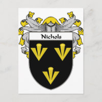 Nichols Coat of Arms/Family Crest (Mantled)