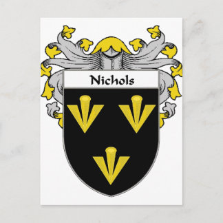 Postal Nichols Coat of Arms/Family Crest (Mantled)