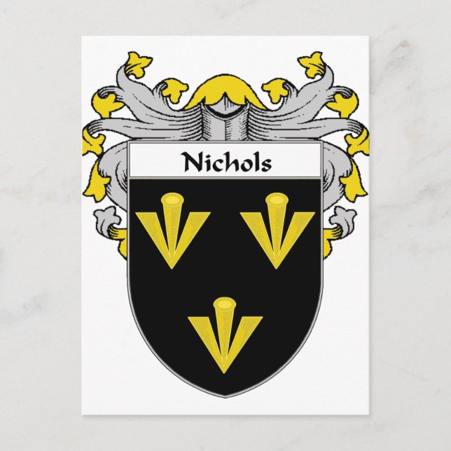 Postal Nichols Coat of Arms/Family Crest (Mantled) (Anverso)