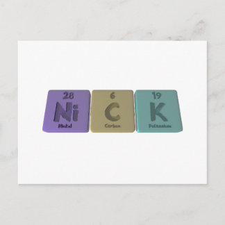 Postal Nick como Nickel Carbon Potassium