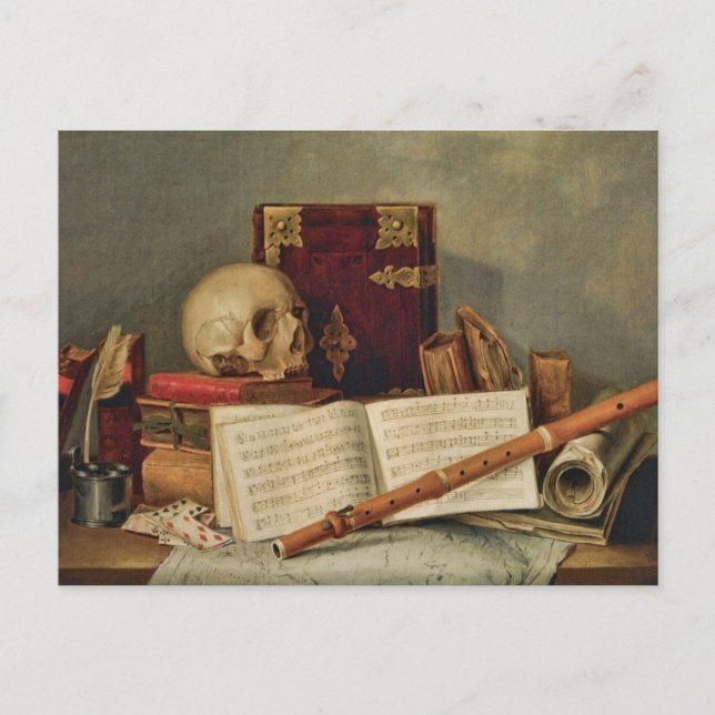 Postal Nicolas Henri Jeaurat de Bertry Vanitas (Anverso)
