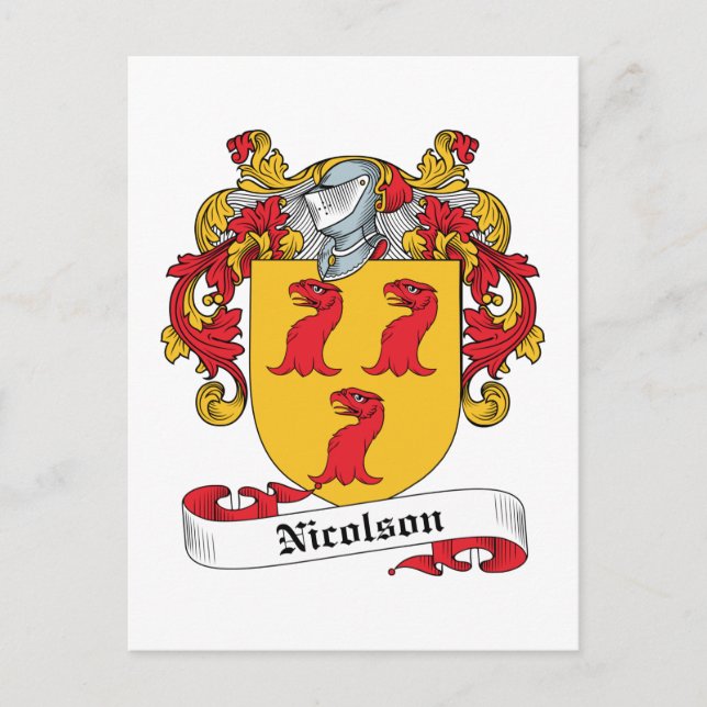Postal Nicolson Family Crest (Anverso)