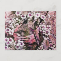 NIDO DE AVES ,ÁRBOL CON FLORES DE PRIMAVERA ROJA B