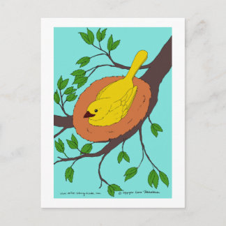 Postal Nido de pájaro amarillo