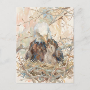 Postal Nido de Pájaro Suave A la Acuarela Naturaleza
