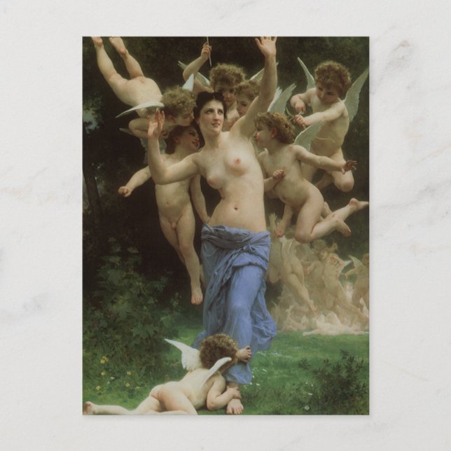 Postal Nido de Wasp por William Adolphe Bouguereau (Anverso)