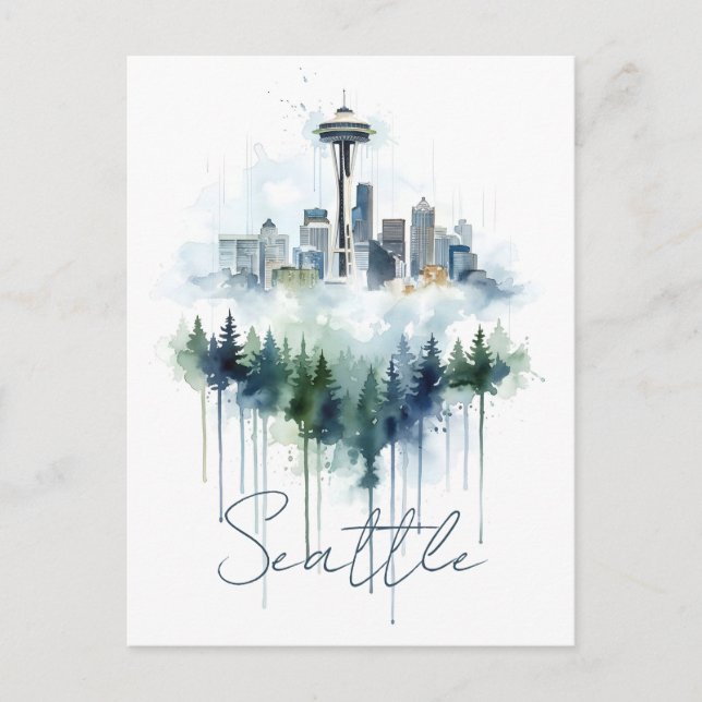 Postal Niebla de la Ciudad Esmeralda: Seattle (Anverso)