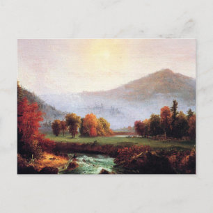Postal Niebla matutina elevándose en Plymouth, NH, arte f