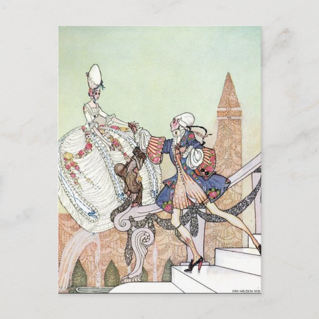 Postal Nielsen en polvo y crinolina (Anverso)