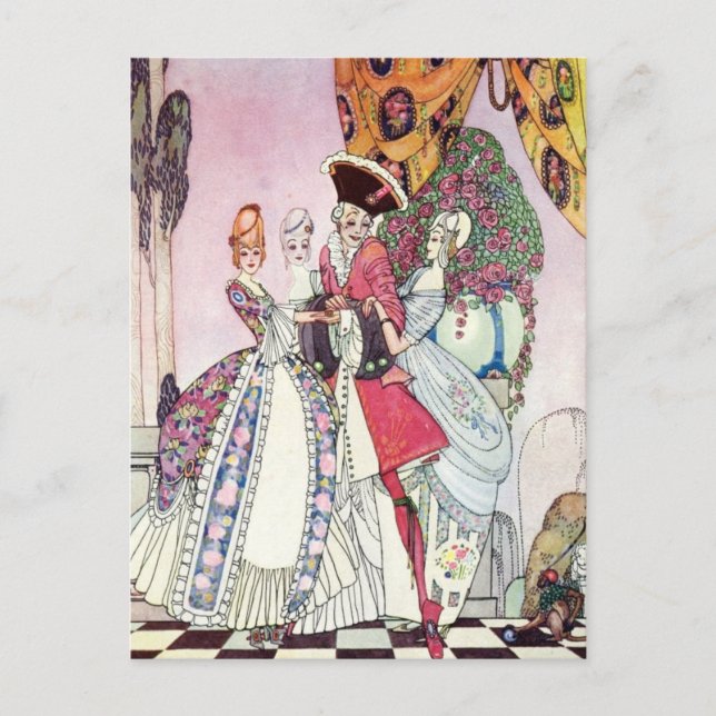 Postal Nielsen en polvo y crinolina (Anverso)