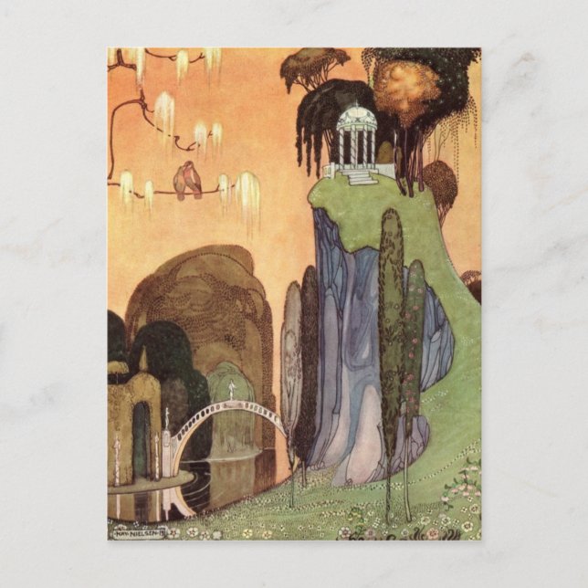 Postal Nielsen en polvo y crinolina (Anverso)