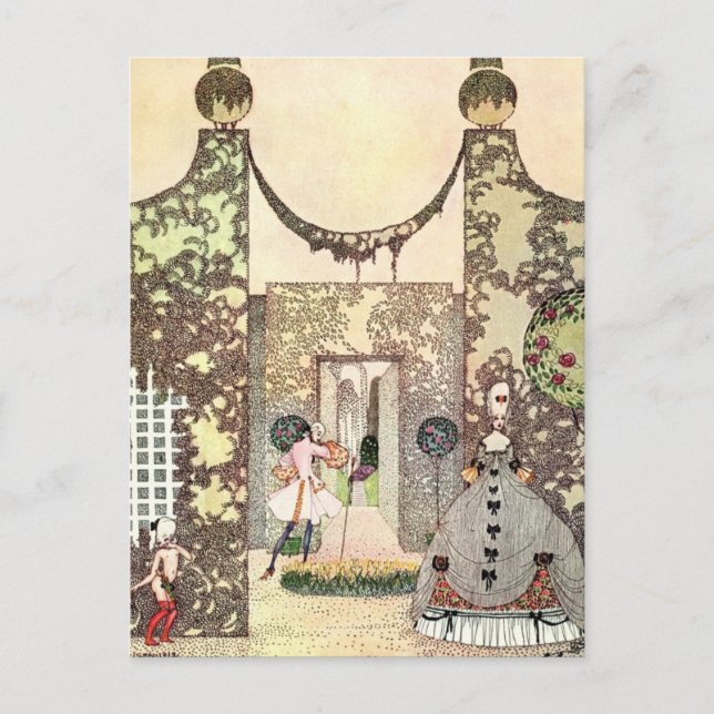 Postal Nielsen en polvo y crinolina (Anverso)