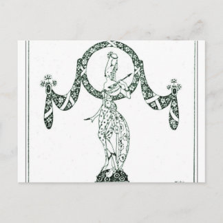 Postal Nielsen en polvo y crinolina