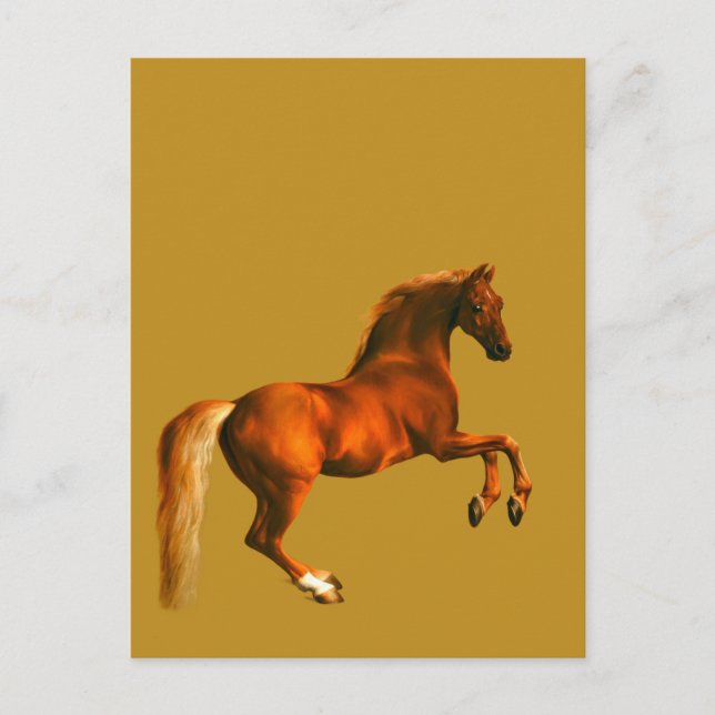 Postal Nieto de Godolphin Arabian ... en oro (Anverso)