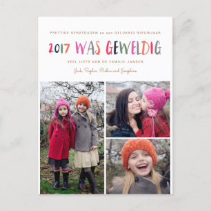 Postal Nieuwjaar   2017 fue Geweldig   3 Foto Briefkaart