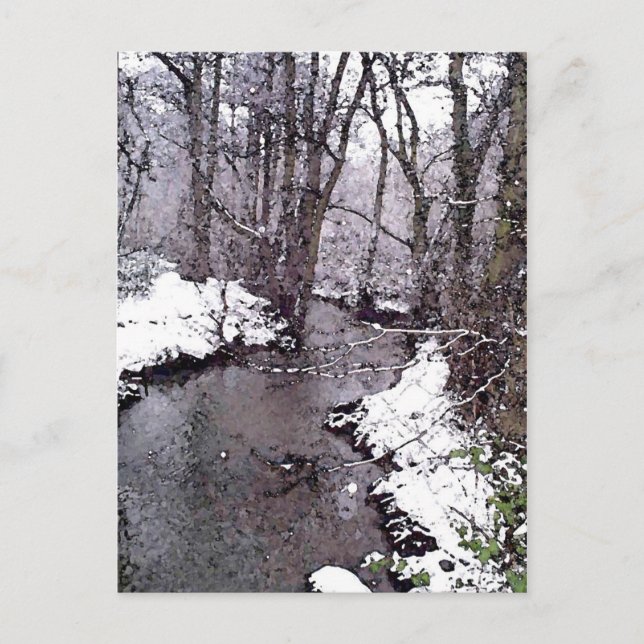Postal Nieve a lo largo del río (Anverso)