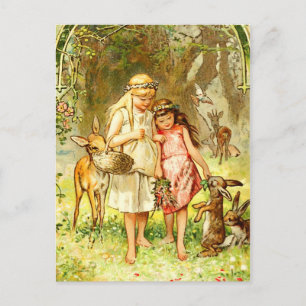 Postal Nieve-Blanco y Rosa-Rojo