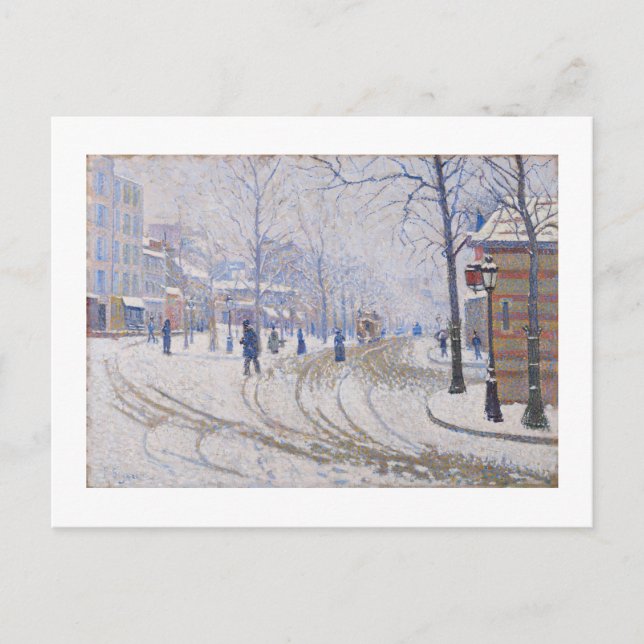 Postal Nieve, Boulevard de Clichy, París, 1886 (Anverso)
