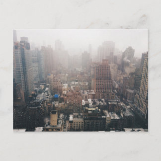 Postal Nieve Caída NYC Rascacielos estilo vintage Foto