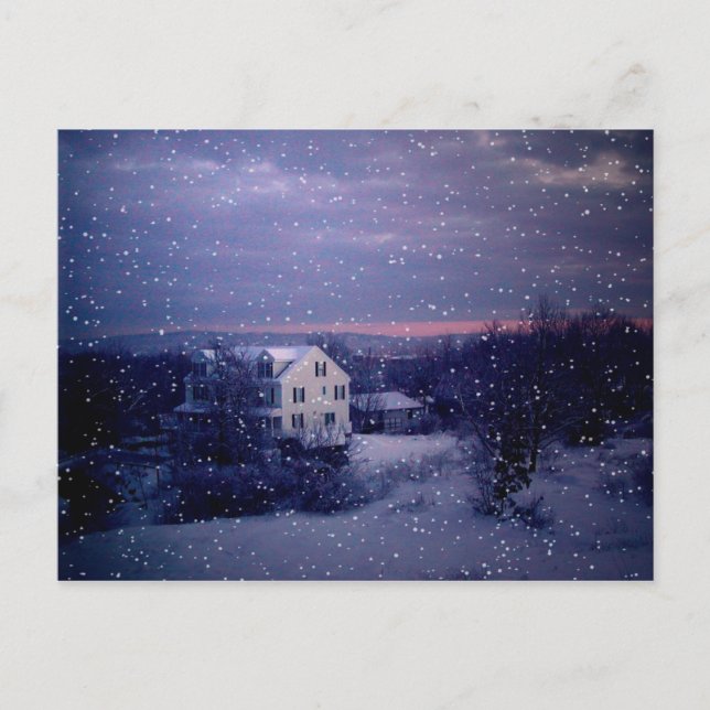 Postal Nieve cayendo sobre Manchester (Anverso)