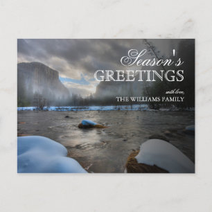 Postal Nieve cubierta río Merced en Yosemite