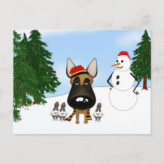 Postal Nieve de invierno belga malinois