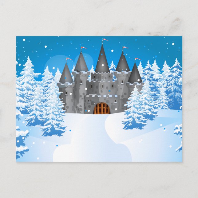 Postal Nieve de invierno del Castillo de Fairytail (Anverso)