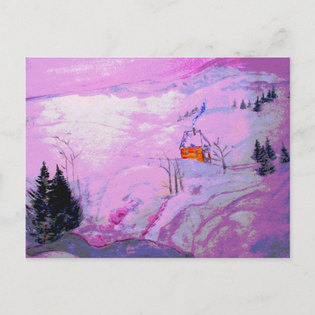 Postal nieve de luna púrpura (Anverso)