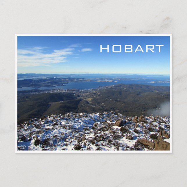 Postal nieve de montaña de hobart (Anverso)