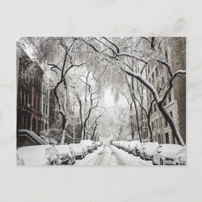 Postal Nieve de Navidades urbanos en Brooklyn NY (Anverso)