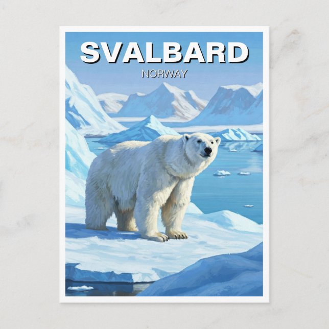 Postal Nieve de oso polar Svalbard Noruega (Anverso)