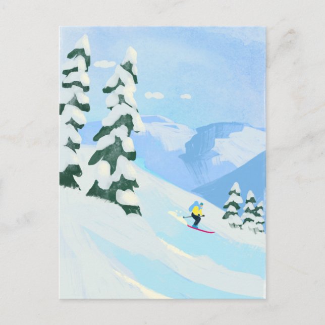 Postal Nieve de Ski Mountain (Anverso)
