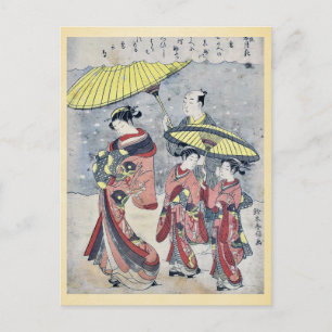 Postal Nieve de Suzuki, Harunobu Ukiyoe