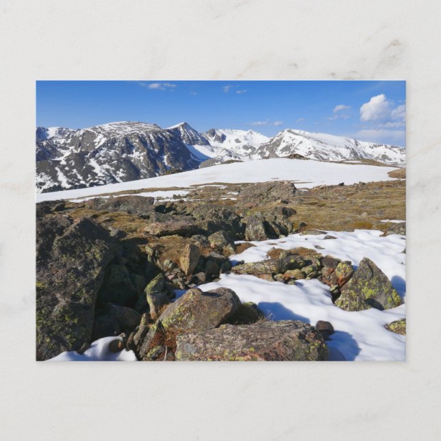 Postal Nieve derritiéndose en las Montañas Rocosas (Anverso)